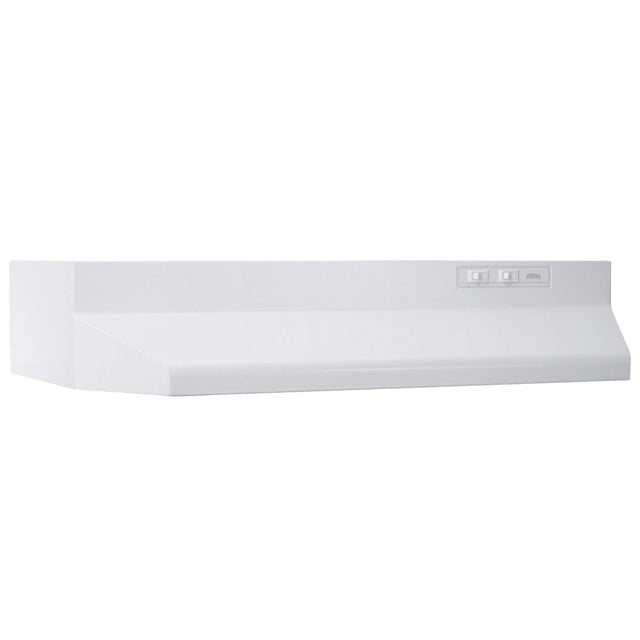 Broan® 30-Inch Ducted Under-Cabinet Range Hood w/ Easy Install System, 210 Max Blower CFM, White BUEZ030WW