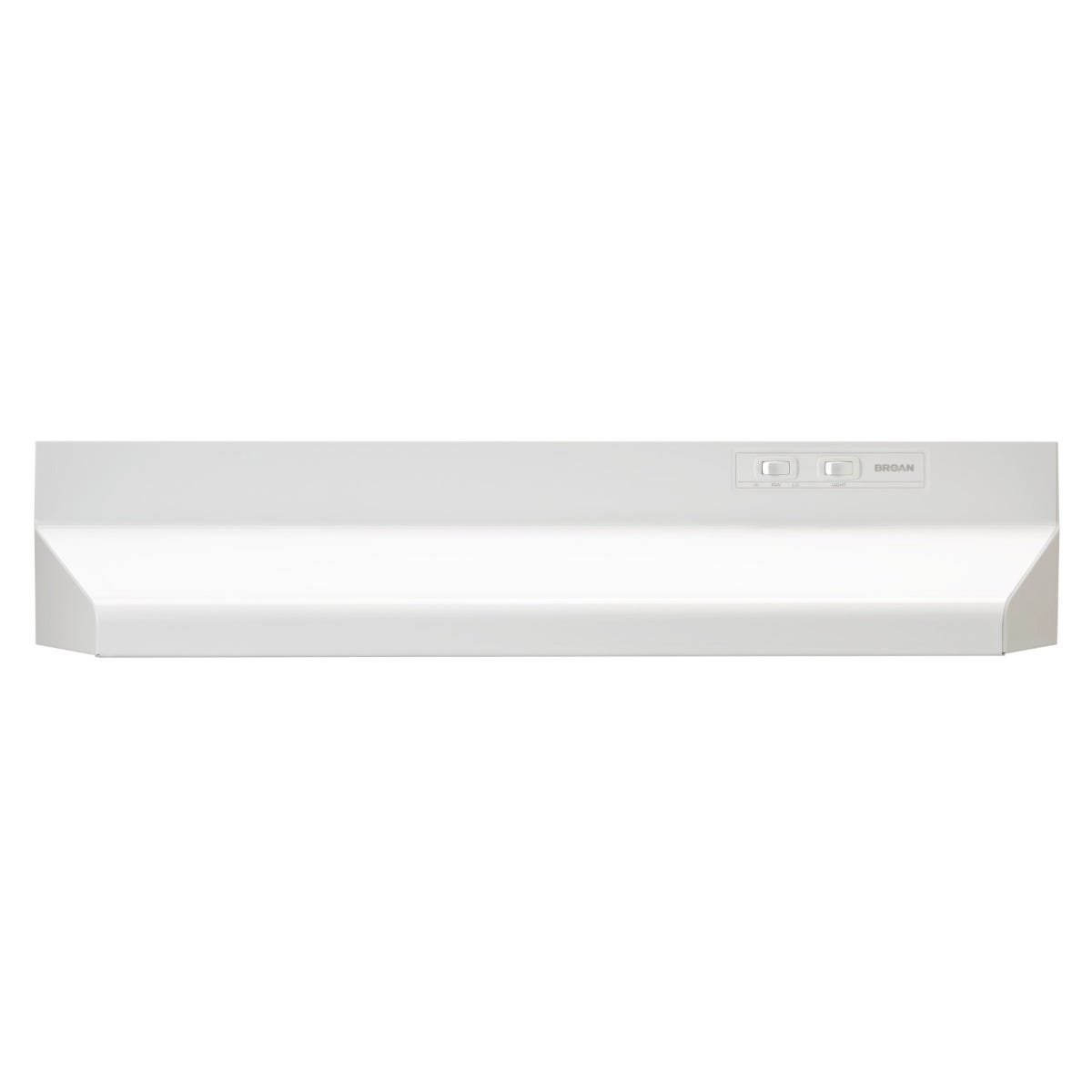 Broan® 30-Inch Ducted Under-Cabinet Range Hood w/ Easy Install System, 210 Max Blower CFM, White BUEZ030WW