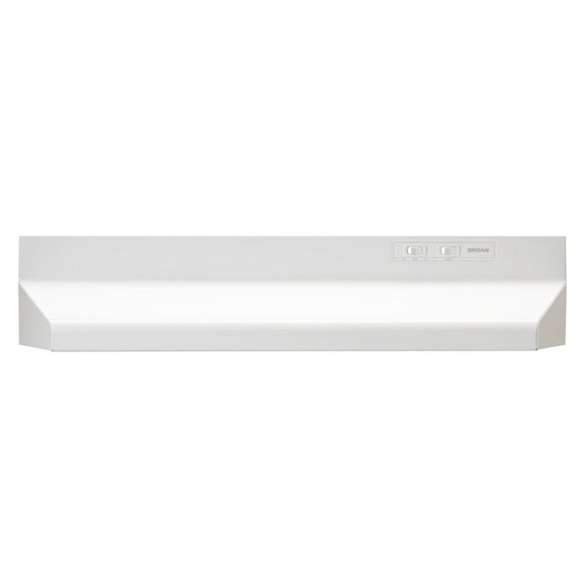 Broan® 30-Inch Ducted Under-Cabinet Range Hood w/ Easy Install System, 210 Max Blower CFM, White BUEZ030WW