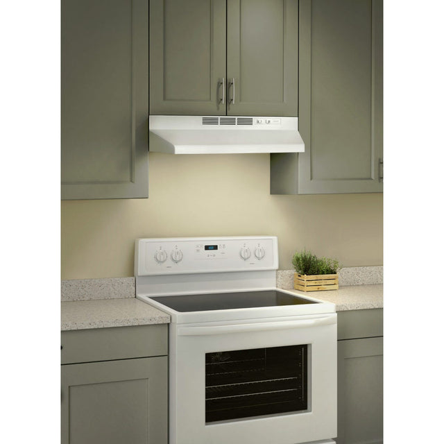 Broan® 24-Inch Ductless Under-Cabinet Range Hood w/ Easy Install System, White BUEZ124WW