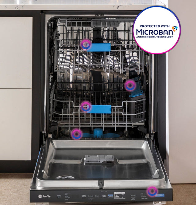 GE Profile ENERGY STAR Smart UltraFresh System Dishwasher with Microban Antimicrobial Technology with Deep Clean Washing 3rd Rack, 42 dBA PDP755SYVFS