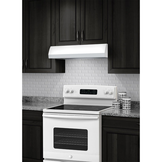 Broan® 30-Inch 4-Way Convertible Under-Cabinet Range Hood, 270 Max CFM, White BXT130WW