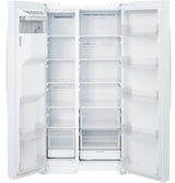 GE 23.6 Cu. Ft. Counter-Depth Side-By-Side Refrigerator with Extra Tall Dispenser and In-Door Icemaker GZS24NGYWW