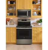 GE® 30" Free-Standing Electric Convection Range with No Preheat Air Fry GRF600AVES