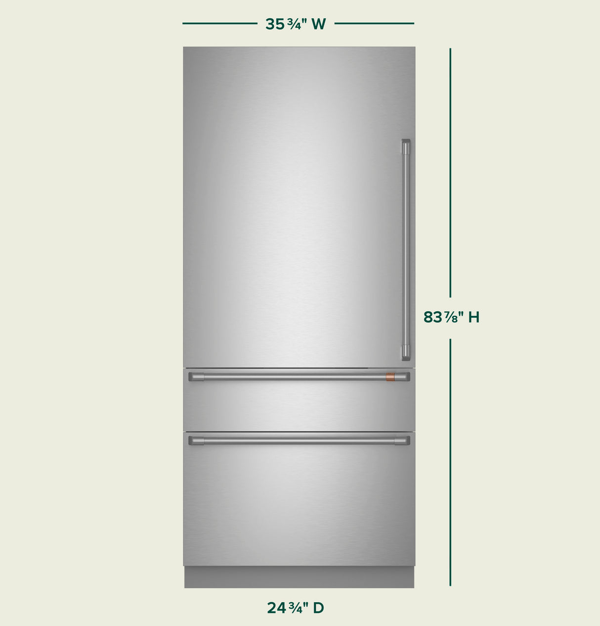 CAFE™ 36" Panel-Ready Integrated Bottom-Freezer Refrigerator – Left Swing CIC36LK6ZII