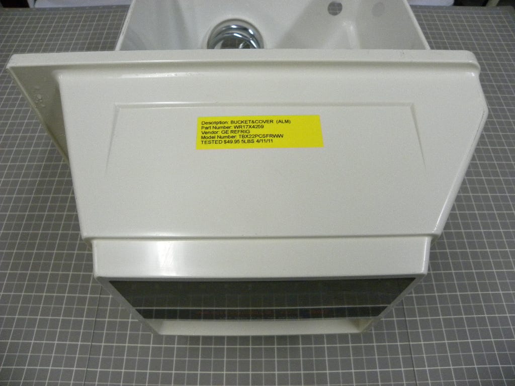 GE Refrigerator Bucket and Cover (Almond) WR17X4259