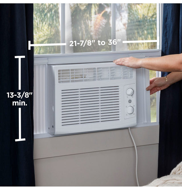 GE 5,000 BTU Mechanical Window Air Conditioner for Small Rooms up to 150 sq ft. AHT05LZ