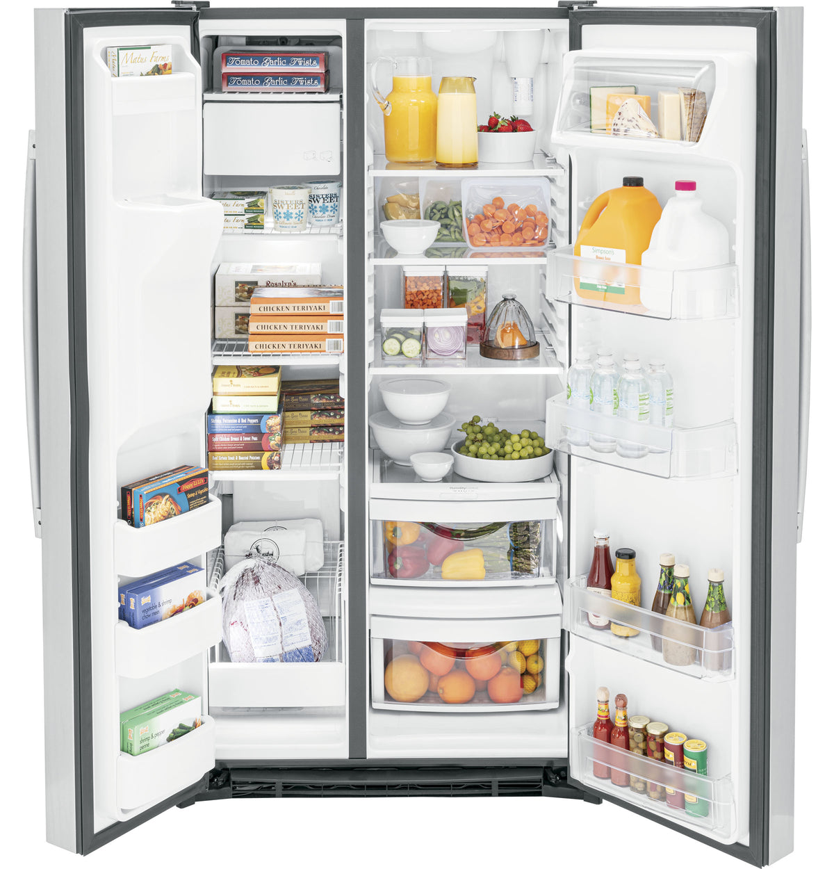 GE ENERGY STAR® 25.3 Cu. Ft. Side-By-Side Refrigerator GSE25GYPFS