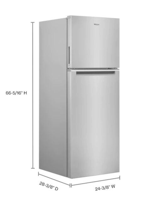 Whirlpool 24-inch Wide Small Space Top-Freezer Refrigerator - 12.9 cu. ft. WRT313-Fingerprint Resistant Stainless Steel