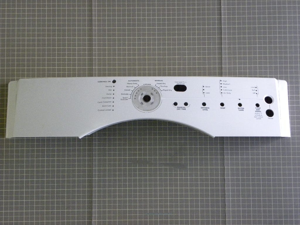 Whirlpool Dryer Control Panel (White) W10098950