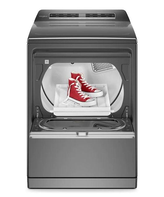 Whirlpool 7.4 cu. ft. Top Load Electric Dryer with Advanced Moisture Sensing WED8127LC-Chrome Shadow