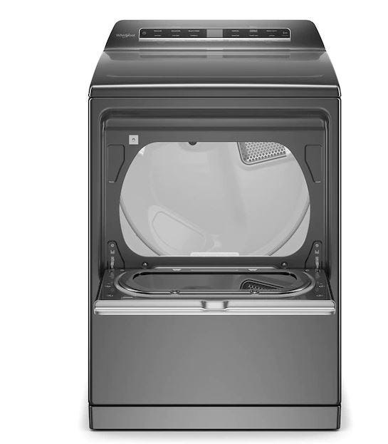 Whirlpool 7.4 cu. ft. Top Load Electric Dryer with Advanced Moisture Sensing WED8127LC-Chrome Shadow