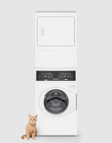 Speed Queen SF7 Stacked White Washer – Electric Dryer with Pet Plus | Sanitize | Fast Cycle Times | 5-Year Warranty SF7007WE