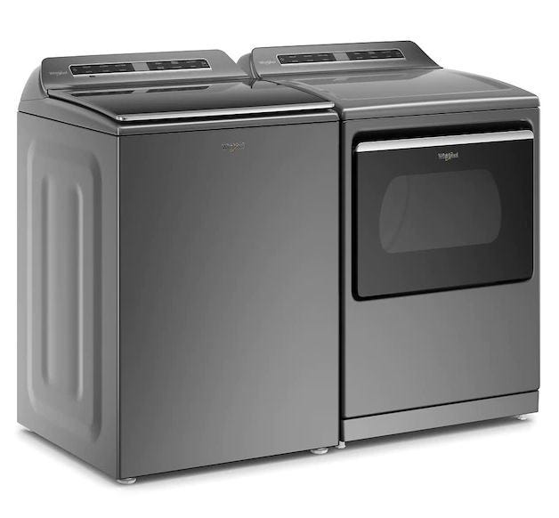 Whirlpool 7.4 cu. ft. Top Load Electric Dryer with Advanced Moisture Sensing WED8127LC-Chrome Shadow