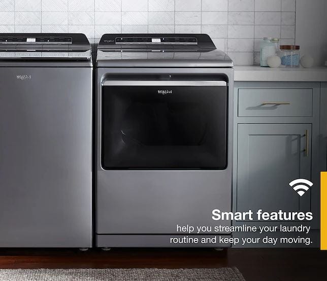 Whirlpool 7.4 cu. ft. Top Load Gas Dryer with Advanced Moisture Sensing WGD8127LC