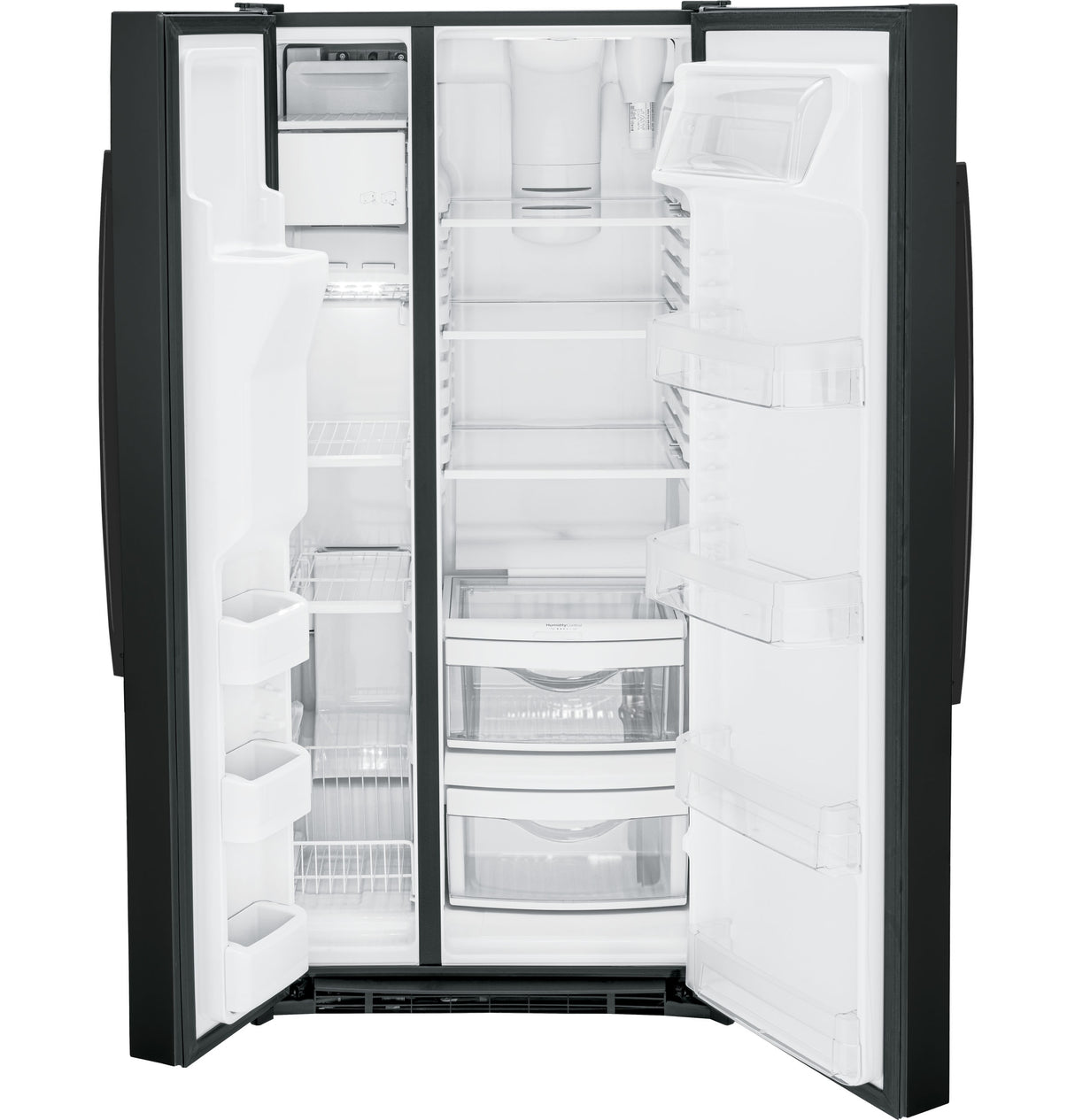 GE® ENERGY STAR® 27.9 Cu. Ft. Side-By-Side Refrigerator with Extra Tall Dispenser and In-Door Icemaker GSS23GGPBB