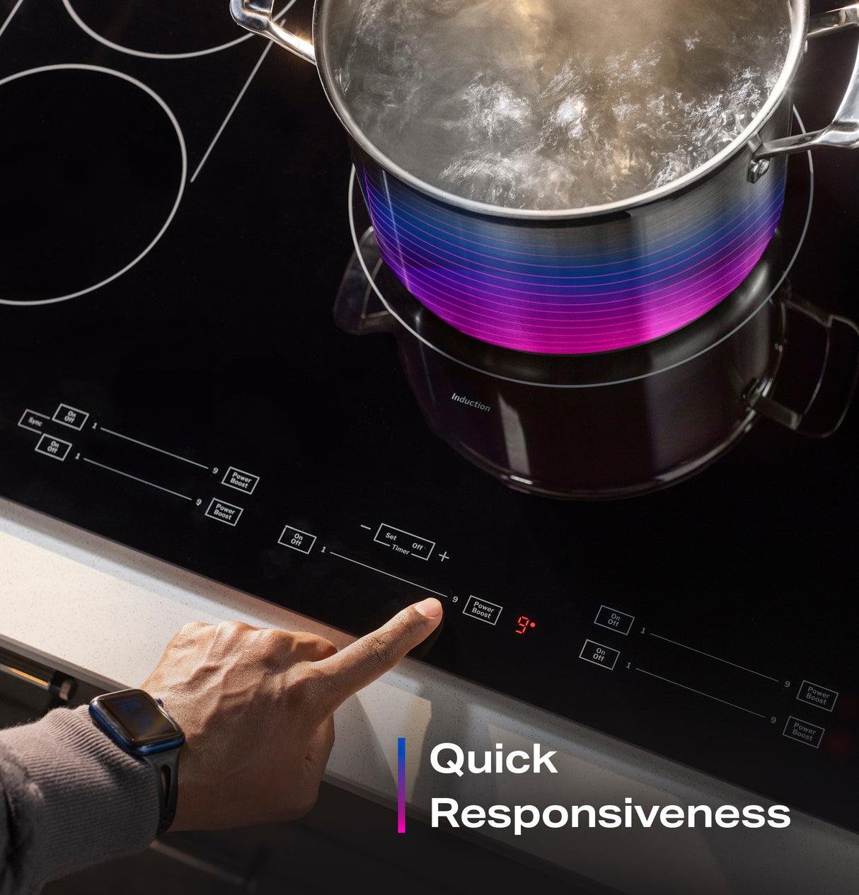 GE Profile™ ENERGY STAR® 30" Built-In Touch Control Induction Cooktop PHP6030DWBB