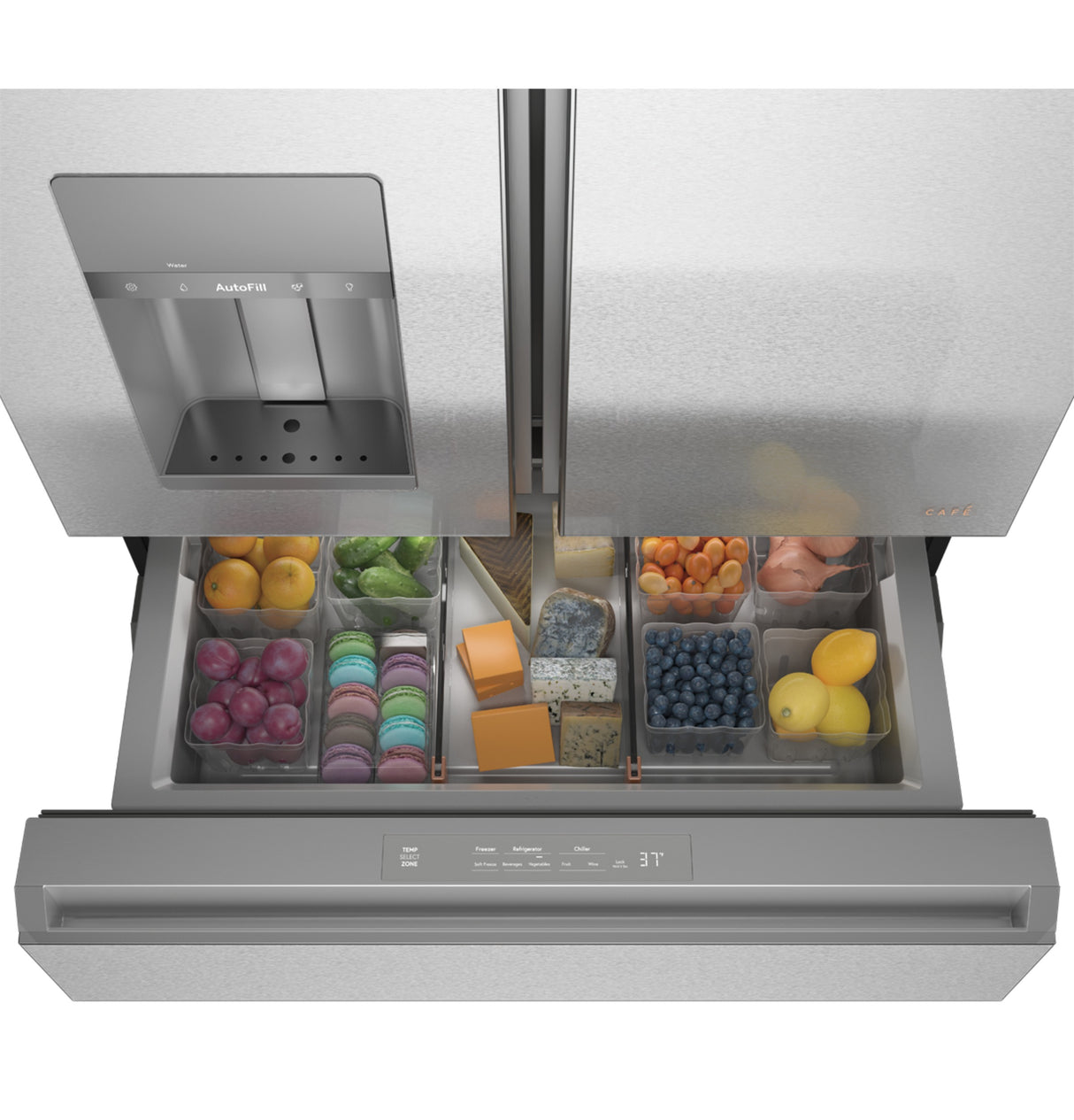 Café ENERGY STAR 27.6 Cu. Ft. 4- Door French-Door Refrigerator CVE28DM5NS5