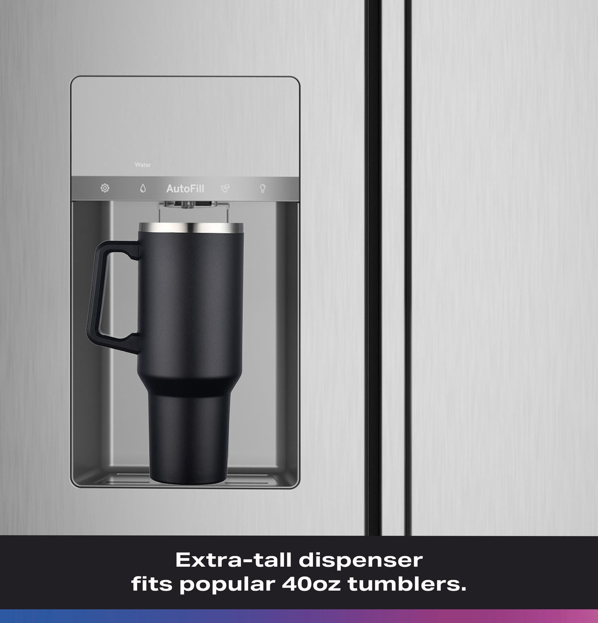 GE Profile™ ENERGY STAR® 23.5 Cu. Ft. Counter-Depth Side-By-Side Refrigerator with Hands-Free AutoFill and CustomSize™ Ice PZE24QYYFS