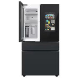 Samsung Bespoke 36 in. 29 cu. ft. Standard Depth 4-Door Charcoal Glass/Matte Black French Door Smart Refrigerator w/Family Hub RF29BB89008M