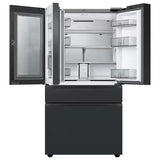 Samsung Bespoke 36 in. 29 cu. ft. Standard Depth 4-Door Charcoal Glass/Matte Black French Door Smart Refrigerator w/Family Hub RF29BB89008M