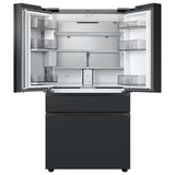 Samsung Bespoke 36 in. 29 cu. ft. Standard Depth 4-Door Charcoal Glass/Matte Black French Door Smart Refrigerator w/Family Hub RF29BB89008M