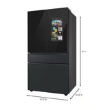 Samsung Bespoke 36 in. 29 cu. ft. Standard Depth 4-Door Charcoal Glass/Matte Black French Door Smart Refrigerator w/Family Hub RF29BB89008M