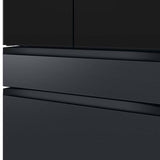 Samsung Bespoke 36 in. 29 cu. ft. Standard Depth 4-Door Charcoal Glass/Matte Black French Door Smart Refrigerator w/Family Hub RF29BB89008M