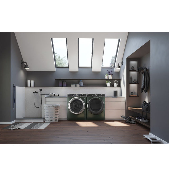 GE Profile™ ENERGY STAR® 7.8 cu. ft. Capacity Smart Front Load Electric Dryer with Steam and Sanitize Cycle PFD95ESPWDS