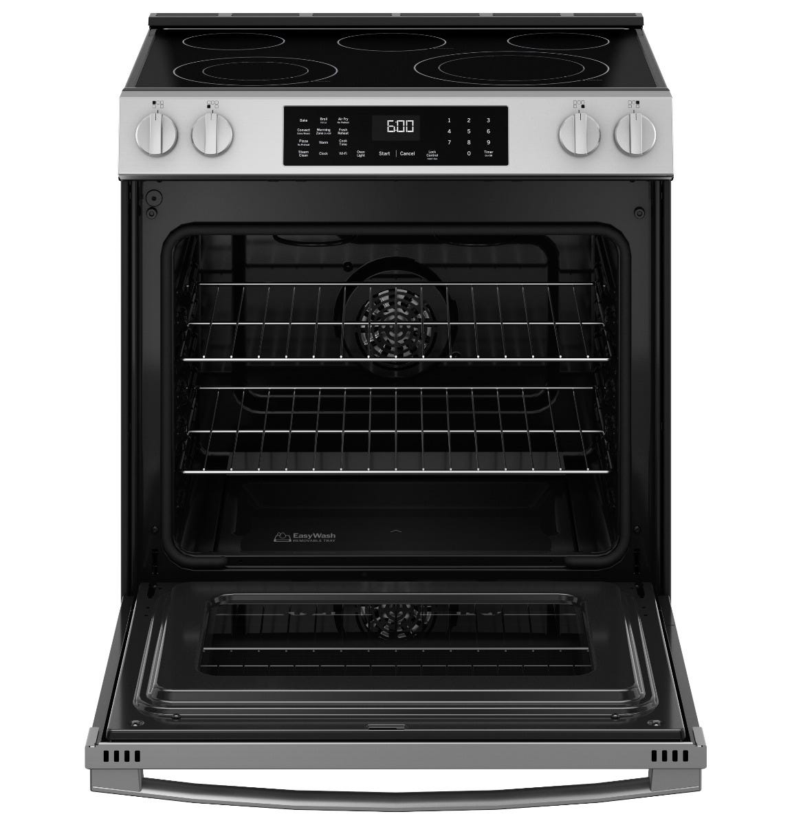GE® 30" Slide-In Electric Convection Range with No Preheat Air Fry GRS600AVFS