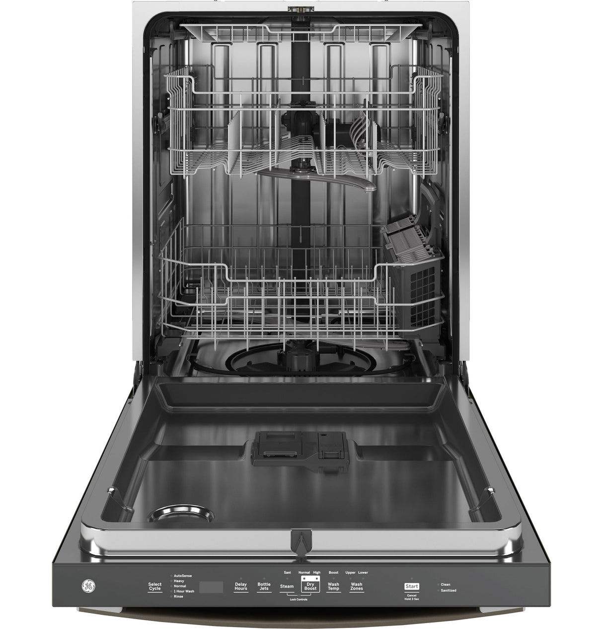 GE Fingerprint Resistant Top Control with Stainless Steel Interior Dishwasher with Sanitize Cycle GDT650SMVES