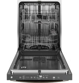 GE Fingerprint Resistant Top Control with Stainless Steel Interior Dishwasher with Sanitize Cycle GDT650SMVES-Slate