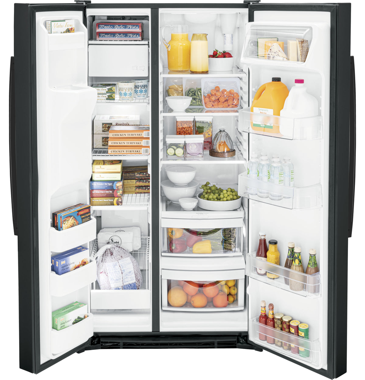 GE® 25.3 Cu. Ft. Side-By-Side Refrigerator GSS25GGPBB