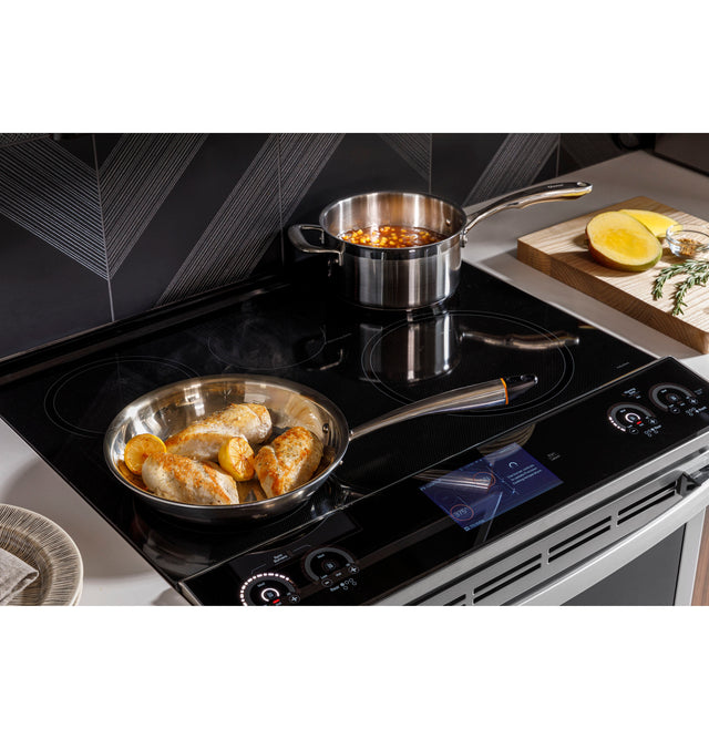 GE Profile™ ENERGY STAR® 30" Smart Slide-In Fingerprint Resistant Front-Control Induction and Convection Range with No Preheat Air Fry PHS93EYPFS