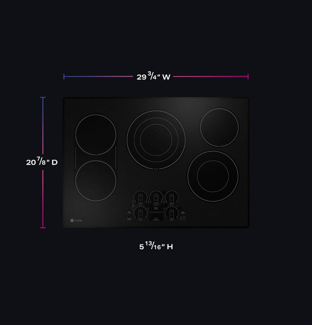 GE Profile™ 30" Built-In Touch Control Electric Cooktop PEP9030DTBB