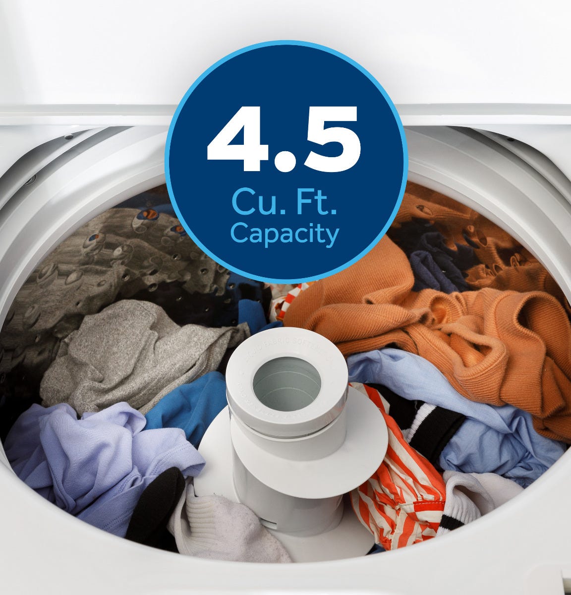 GE 4.5 cu. ft. Capacity Washer with Stainless Steel Basket, Cold Plus and Wash Boost GTW485ASWWB