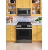 GE® 30" Slide-In Electric Convection Range with No Preheat Air Fry GRS600AVES