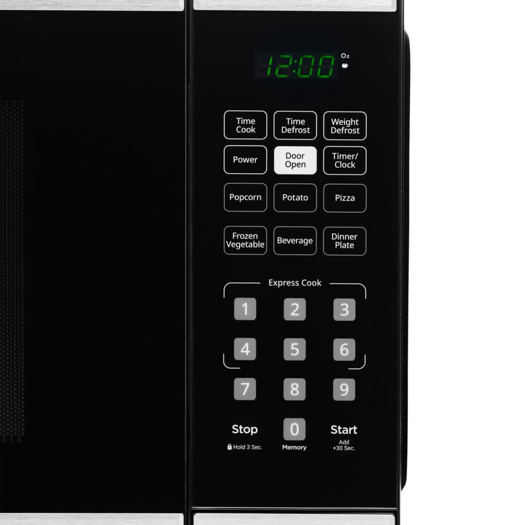 Danby 1.1 cu. ft. Countertop Microwave in Black and Stainless Steel DBMW1126BBS