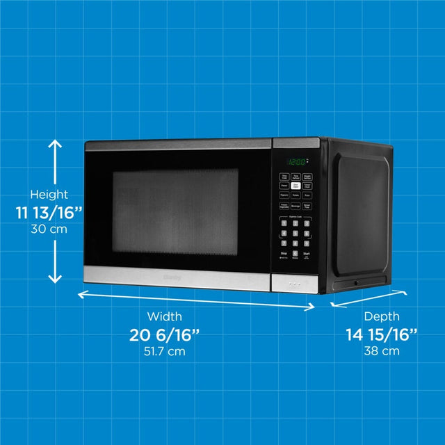 Danby 1.1 cu. ft. Countertop Microwave in Black and Stainless Steel DBMW1126BBS