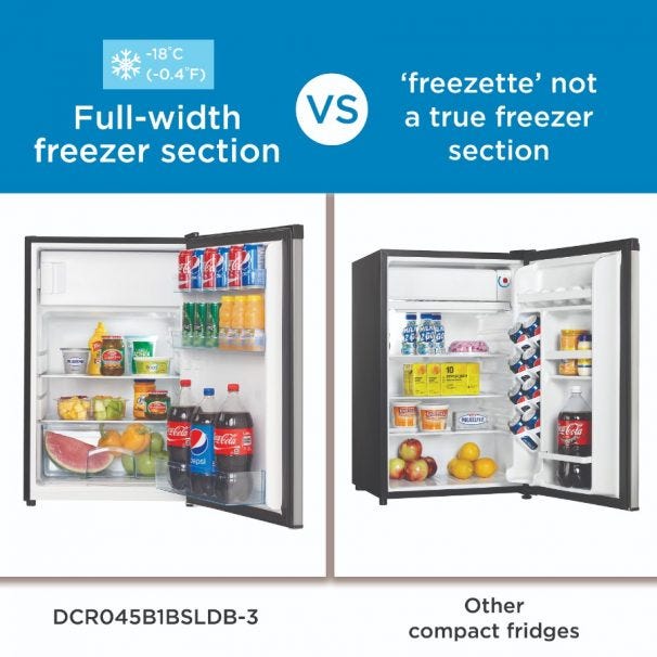 Danby 4.5 cu. ft. Compact Refrigerator with True Freezer DCR045B1BSLDB