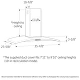 36" Island-Mount Chimney Hood UVI7361SWSS