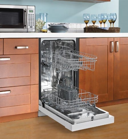 Danby 18” White Built-In Dishwasher DDW1804EW