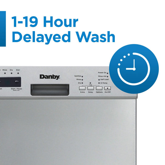 Danby 18″ Wide Built-in Dishwasher in Stainless Steel DDW18D1ESS