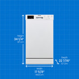 Danby 18″ Wide Built-in Dishwasher in White DDW18D1EW