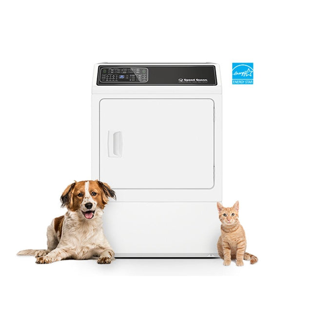 Speed Queen DF7 Sanitizing White Electric Dryer with Front Control | Pet Plus™ | Steam | Over-Dry Protection Technology | ENERGY STAR® Certified | 5-Year Warranty DF7004WE