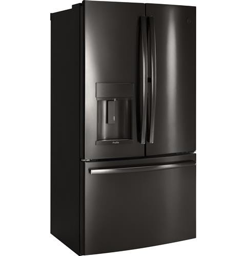 GE Profile Series ENERGY STAR 22.2 Cu. Ft. Counter-Depth French-Door Refrigerator PYE22KBLTS