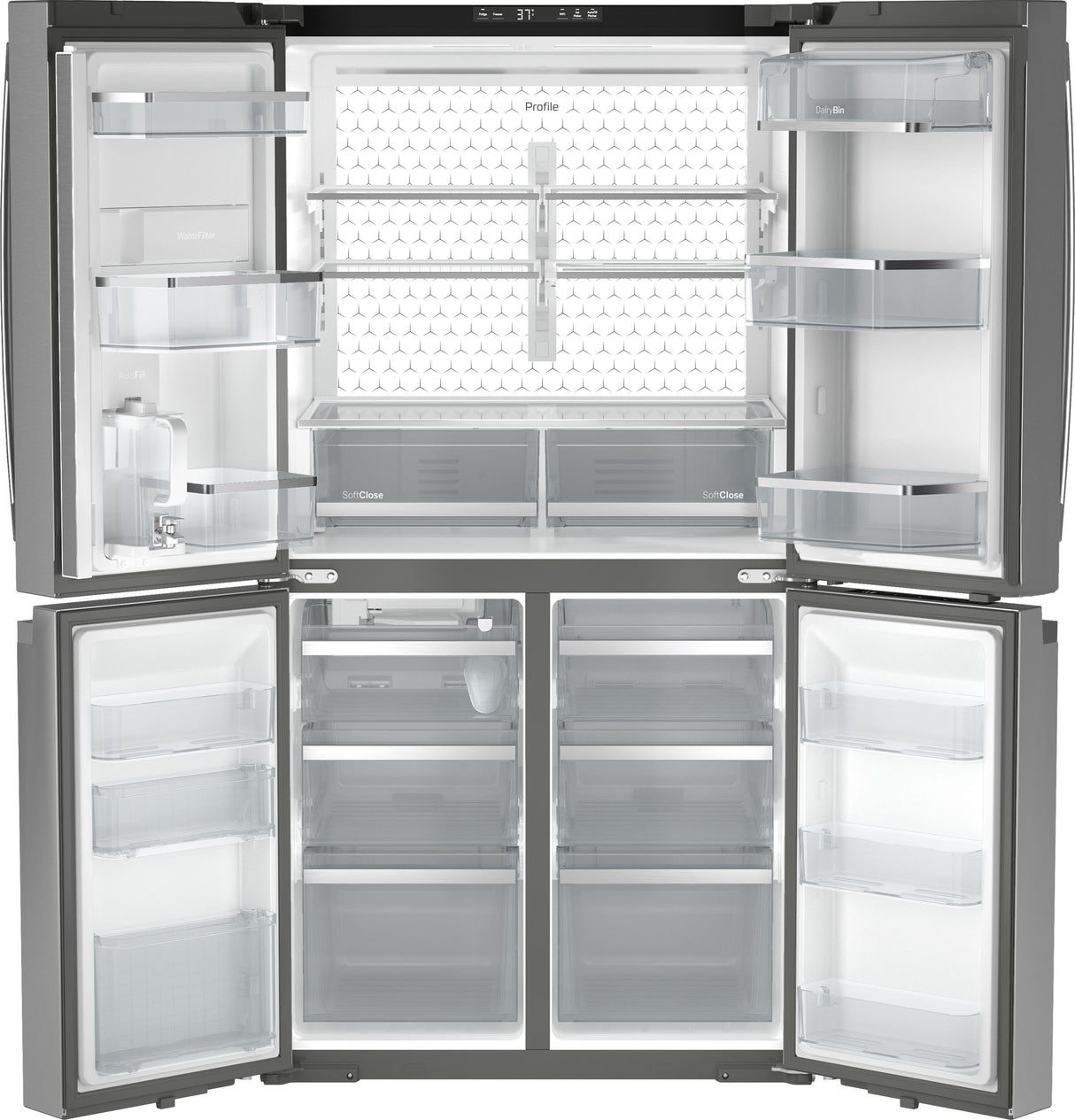 GE Profile™ ENERGY STAR® 28.3 Cu. Ft. Quad-Door Refrigerator with Dual-Dispense AutoFill Pitcher PAE28BYTFS