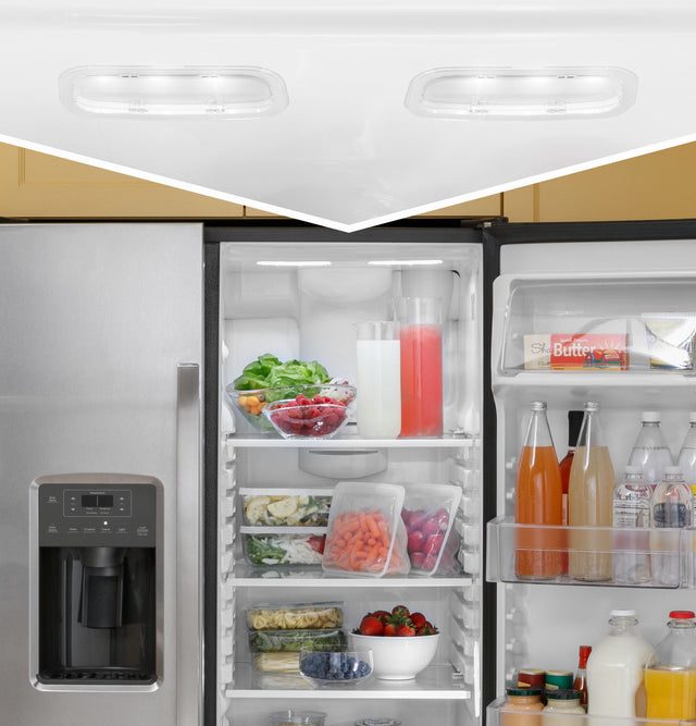 GE 25.3 Cu. Ft. Side-By-Side Refrigerator GSS25GYPFS-Fingerprint Resistant Stainless Steel