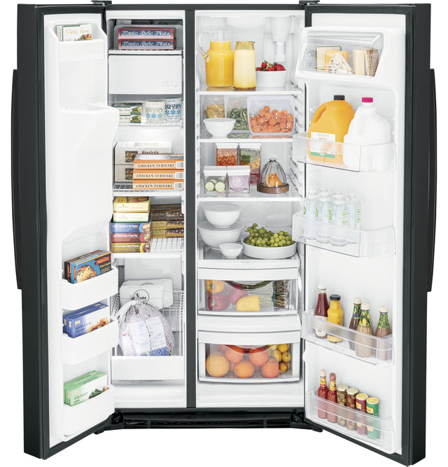 GE 25.3 Cu. Ft. Side-By-Side Refrigerator GSS25GGPBB-Black