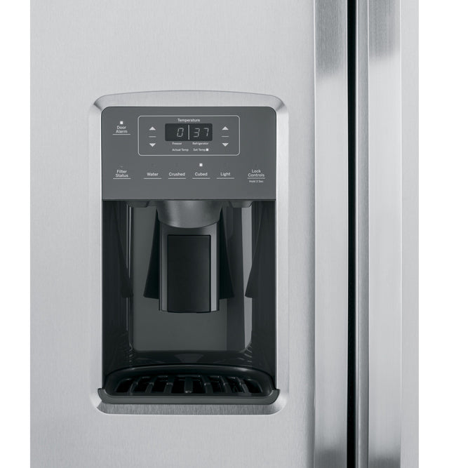 GE 25.3 Cu. Ft. Side-By-Side Refrigerator GSS25GYPFS-Fingerprint Resistant Stainless Steel